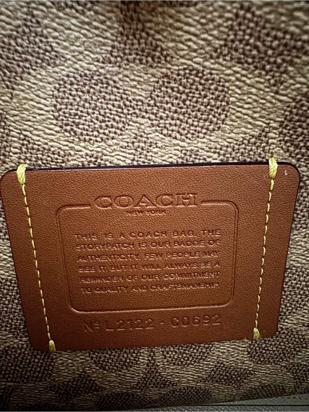 Coach Dove Gray and Dark Brown Two-Tone Willow Leather Tote with Gold Hardware - Picture 6 of 15